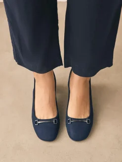 Discount Next Standard/Wide Fit Hardware Slingback Block Heels Navy