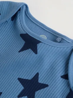 Next Navy Star Long Sleeve Bodysuits 5 Pack^BOY Bodysuits & Vests|Vests