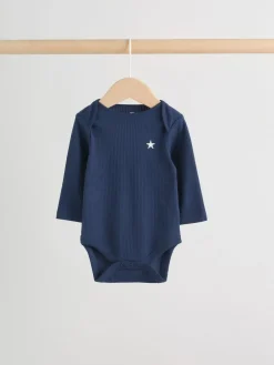 Next Navy Star Long Sleeve Bodysuits 5 Pack^BOY Bodysuits & Vests|Vests