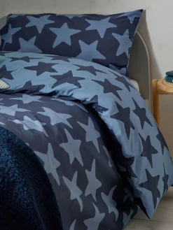 Hot Next Navy Stars Cotton Printed Bedding Duvet Cover and Pillowcase Set