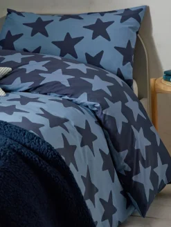 Hot Next Navy Stars Cotton Printed Bedding Duvet Cover and Pillowcase Set