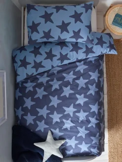 Hot Next Navy Stars Cotton Printed Bedding Duvet Cover and Pillowcase Set