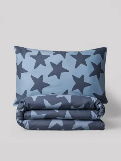 Hot Next Navy Stars Cotton Printed Bedding Duvet Cover and Pillowcase Set