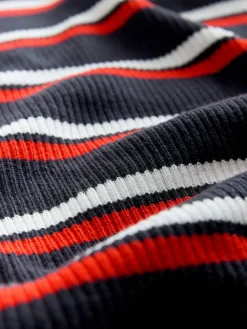 Next Navy Stripe Maternity Collared Knit Dress^Women Midi Dresses|Knitwear