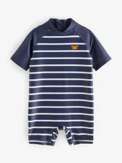 Next Sunsafe All-In-One Swimsuit (3mths-7yrs) Navy Stripe