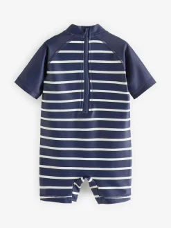 Next Sunsafe All-In-One Swimsuit (3mths-7yrs) Navy Stripe