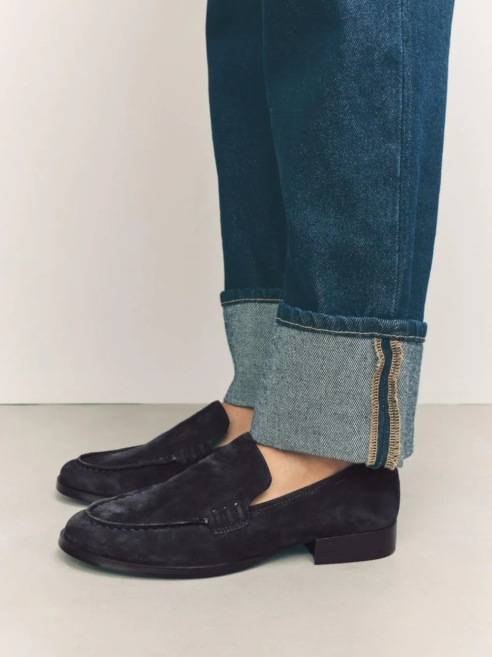 Next Suede Round Toe Clean Loafers^Women Flats