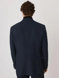 Next Navy Tailored Fit Wool Blend Motionflex Tuxedo Suit Jacket