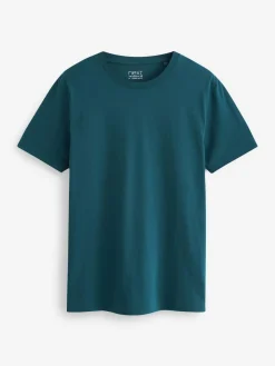 Next Navy/ Teal/ White/ Black/ Green/ Burgundy Regular Fit Essential Cotton T-Shirts 6 Pack^ Nightwear|Tops & T-Shirts