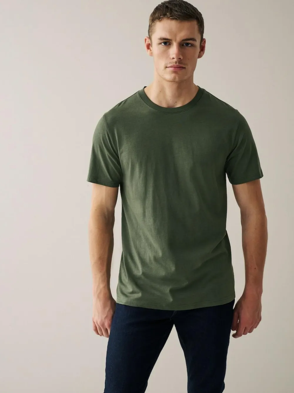 Next Navy/ Teal/ White/ Black/ Green/ Burgundy Regular Fit Essential Cotton T-Shirts 6 Pack^ Nightwear|Tops & T-Shirts