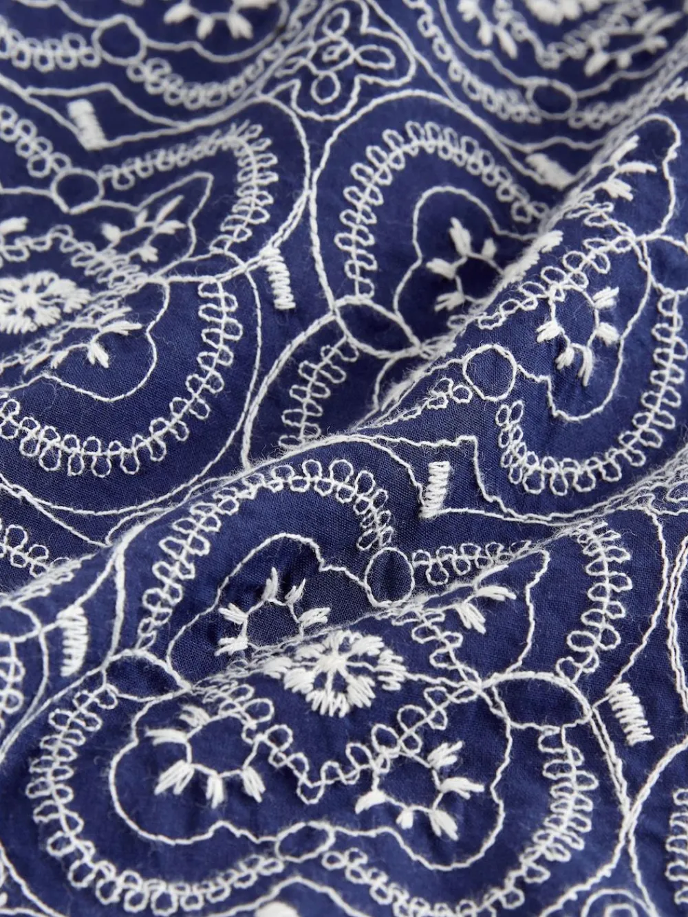 Next Textured Embroidered Tile Short Sleeve Shirt Navy