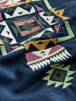 Next Textured Embroidered Navajo Style Short Sleeve Shirt^ Shirts