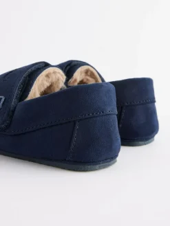 Discount Next Touch Fastening Moccasin Slippers Navy