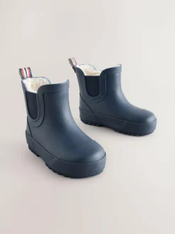 Hot Next Navy Warm Lined Ankle Wellies