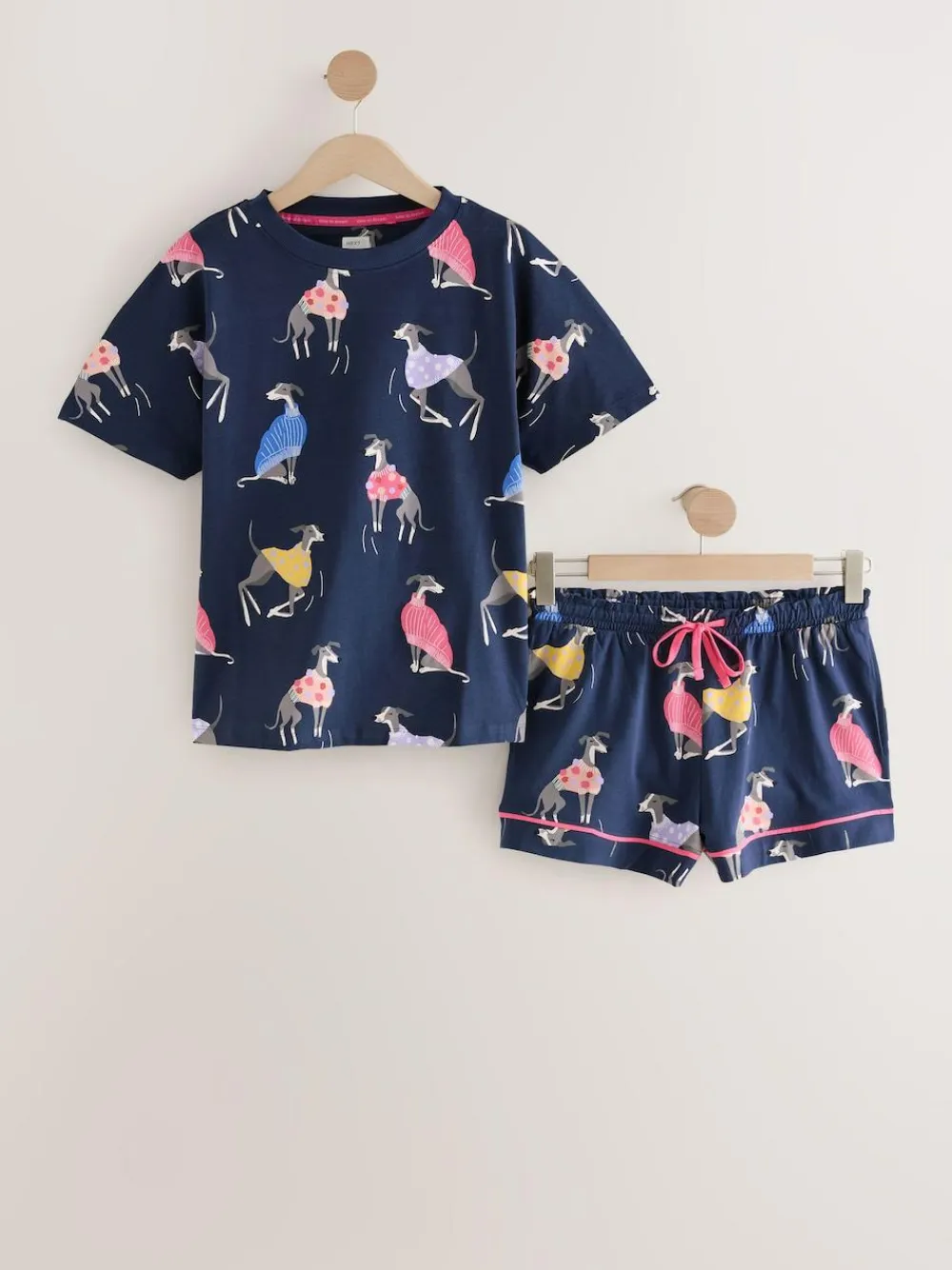 Outlet Next Navy Whippet 100% Cotton Short Set Pyjamas