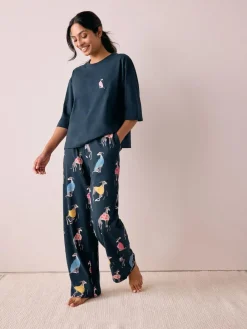 Online Next Navy Whippet Jersey Short Sleeve Pyjamas