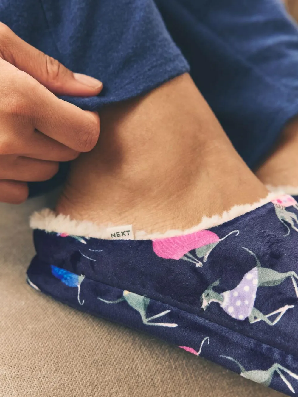 Clearance Next Navy Whippet Mule Slippers