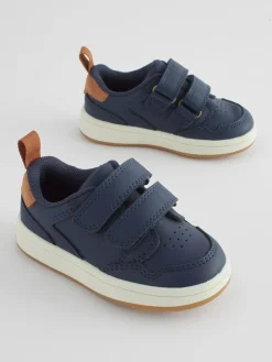 Clearance Next Wide Fit (G) Touch Fastening Leather First Walker Baby Shoes Navy