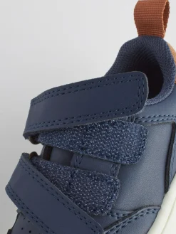 Clearance Next Wide Fit (G) Touch Fastening Leather First Walker Baby Shoes Navy