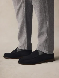 Outlet Next Wide Fit Suede Penny Loafers Navy