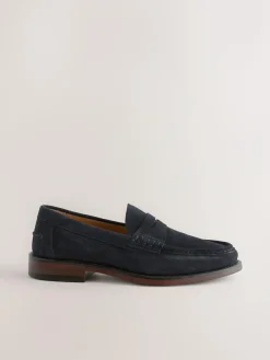 Outlet Next Wide Fit Suede Penny Loafers Navy