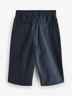 Discount Next Navy Wide Leg 100% Cotton Chino Trousers with Elasticated Waist (3mths-7yrs)