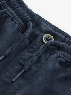 Discount Next Navy Wide Leg 100% Cotton Chino Trousers with Elasticated Waist (3mths-7yrs)