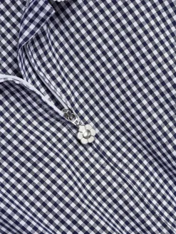 Sale Next Zip Front Cotton Rich Gingham School Playsuit (3-14yrs) Navy