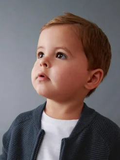 Next Navy Zip Through Cardigan (3mths-7yrs)^BOY Baby Winter Clothing|Cosy Club