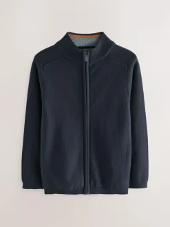 Next Navy Zip Through Knitted Cardigan (3-16yrs)^BOY Knitwear & Sweaters|Knitwear