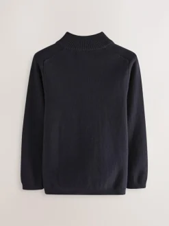 Next Navy Zip Through Knitted Cardigan (3-16yrs)^BOY Knitwear & Sweaters|Knitwear