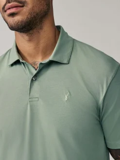 Discount Next Navy/Black/Grey/White/Sage Green Slim Fit Short Sleeve Jersey Polo Shirts 5 Pack