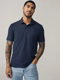 Discount Next Navy/Black/Grey/White/Sage Green Slim Fit Short Sleeve Jersey Polo Shirts 5 Pack