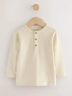 Next Navy/Blue/Stone Long Sleeve Henley T-Shirts 3 Pack (3mths-7yrs)^BOY Tops|Multipacks