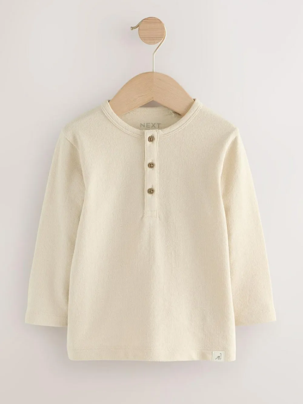 Next Navy/Blue/Stone Long Sleeve Henley T-Shirts 3 Pack (3mths-7yrs)^BOY Tops|Multipacks