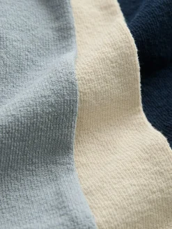 Next Navy/Blue/Stone Long Sleeve Henley T-Shirts 3 Pack (3mths-7yrs)^BOY Tops|Multipacks