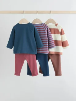 Next Navy/Brown Bear Tops and Leggings 6 Piece Baby Set (0mths-3yrs)^BOY Cosy Club|Baby Winter Clothing