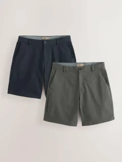 Next Loose Fit Stretch Chino Shorts 2 Pack^ Shorts