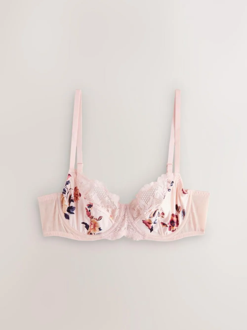 Online Next 2 Pack Non Pad Full Cup Bras Navy/Cream Floral