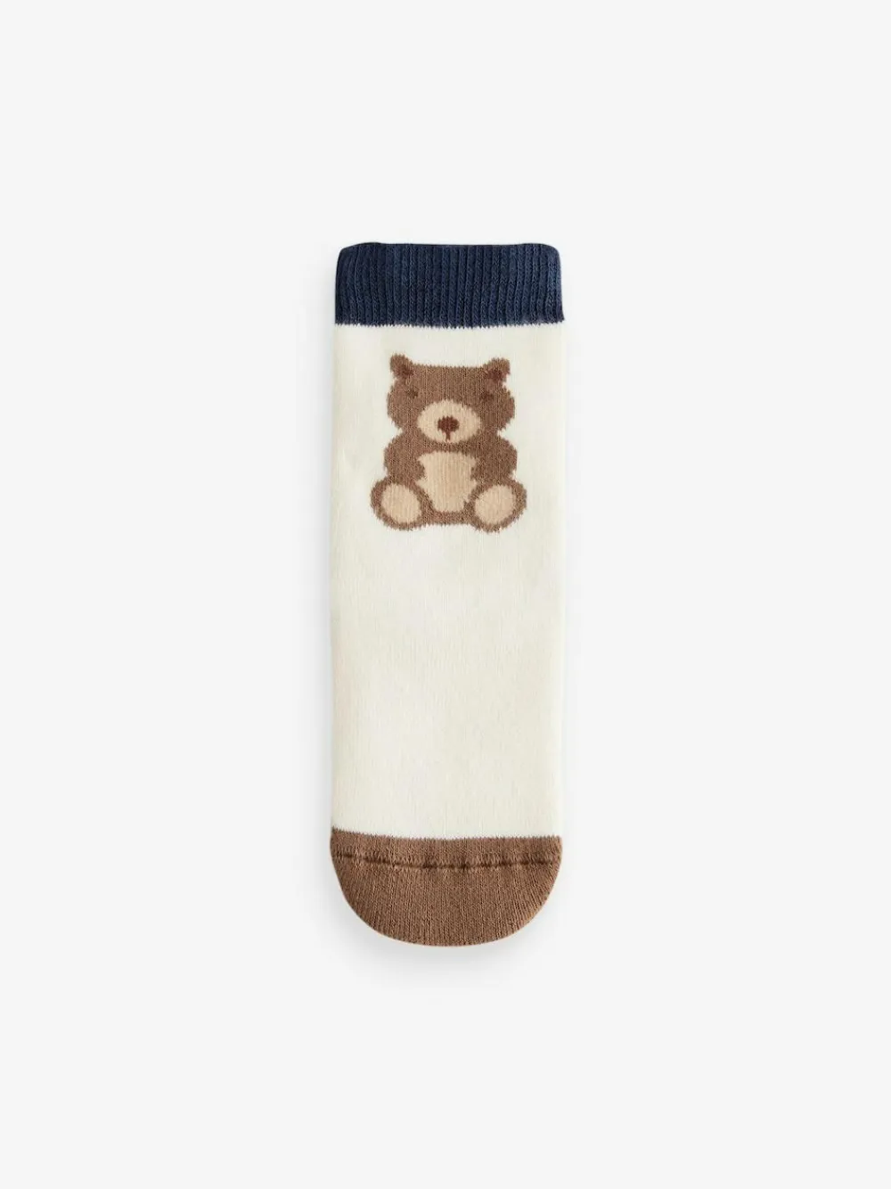 Next Navy/Ecru Bear Cosy Terry Cotton Rich Socks 5 Pack^BOY Socks & Tights|Socks & Tights