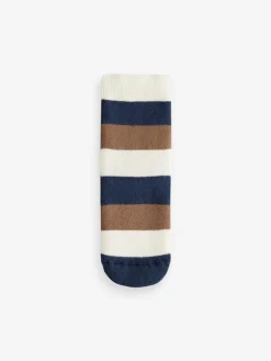 Next Navy/Ecru Bear Cosy Terry Cotton Rich Socks 5 Pack^BOY Socks & Tights|Socks & Tights