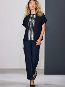 Next Short Sleeve Keyhole Crew Neck Top^Women Blouses & Shirts