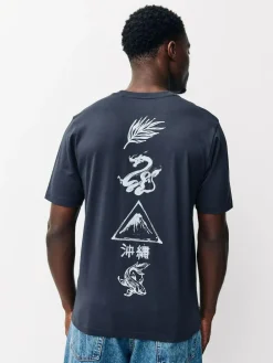 Hot Next Navy/Ecru White/Teal Regular Fit Graphic Print T-Shirts 3 Pack