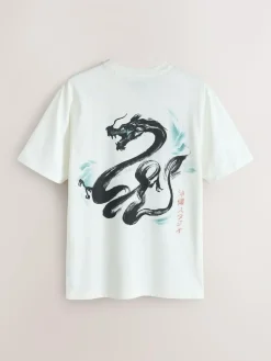 Hot Next Navy/Ecru White/Teal Regular Fit Graphic Print T-Shirts 3 Pack