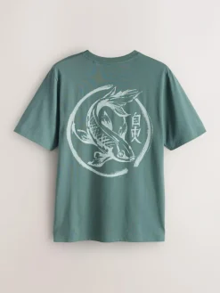 Hot Next Navy/Ecru White/Teal Regular Fit Graphic Print T-Shirts 3 Pack