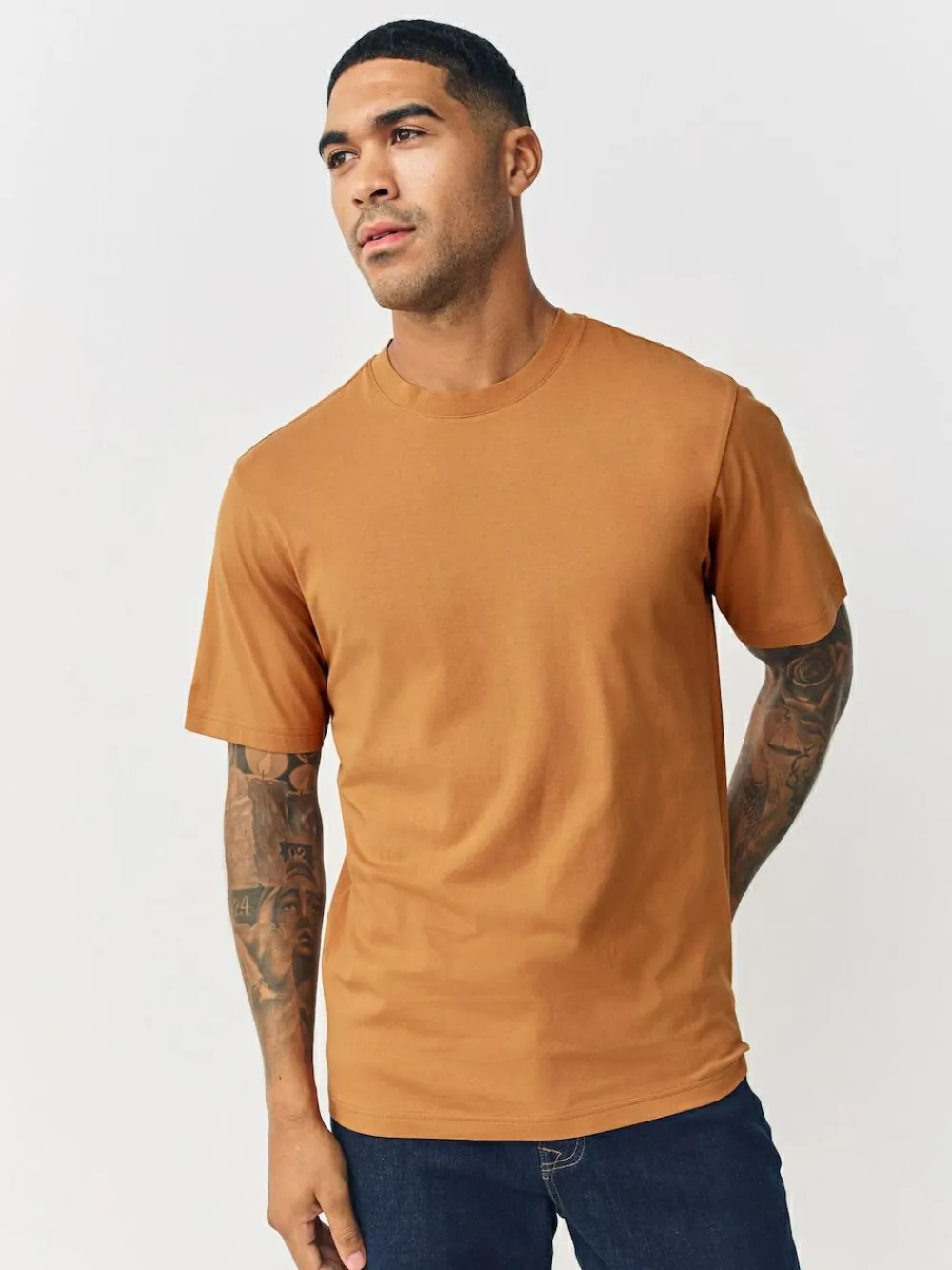 Clearance Next Navy/Green/Burgundy Red/Yellow/Slate/Blue Regular Fit Essential Cotton T-Shirts 6 Pack