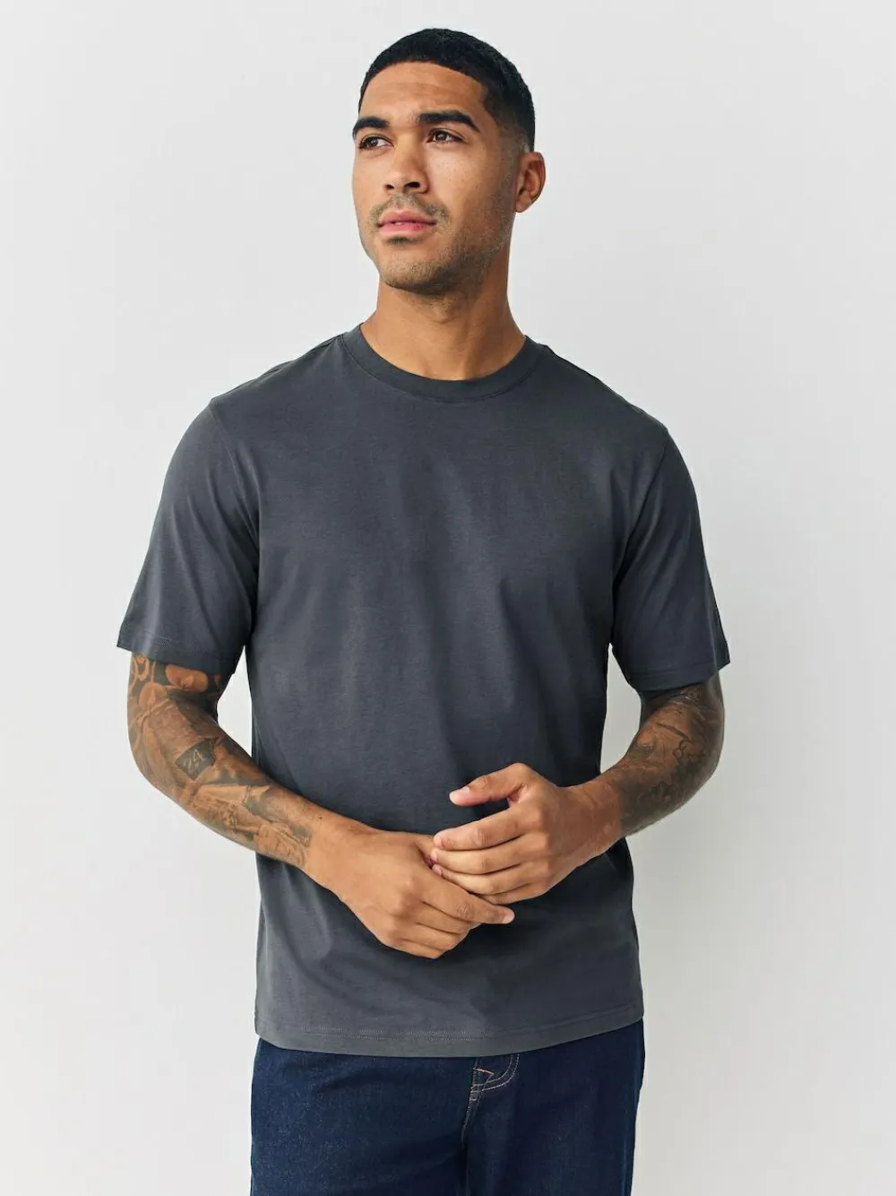 Clearance Next Navy/Green/Burgundy Red/Yellow/Slate/Blue Regular Fit Essential Cotton T-Shirts 6 Pack