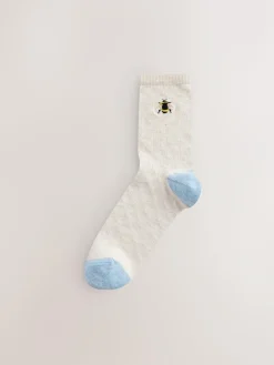 Clearance Next Ankle Socks 4 Pack Navy/Ochre Bee
