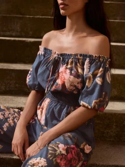 Sale Next Off the Shoulder Jumpsuit Navy/Pink