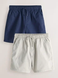 Sale Next 2 Pack Shorts (3-16yrs) Navy/Stone